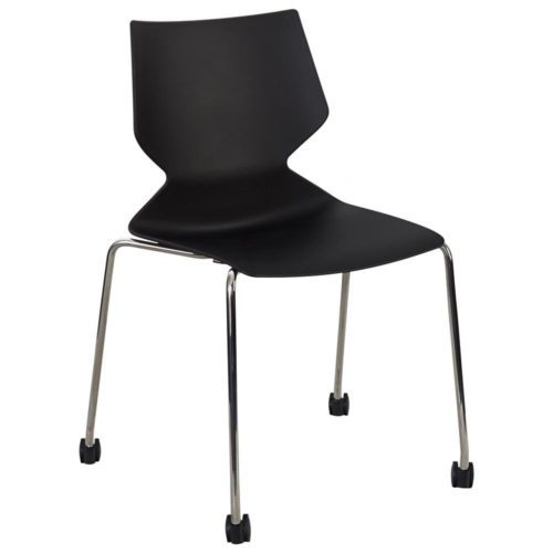 Konfurb Fly 4 Leg Upholstered Visitor Chair with Castors
