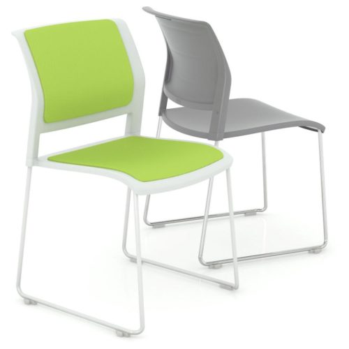 Play Sled Base Chair with Upholstered Seat and Back