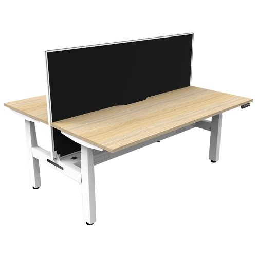 Lift Height Adjustable Back to Back Workstation 2P with Screen