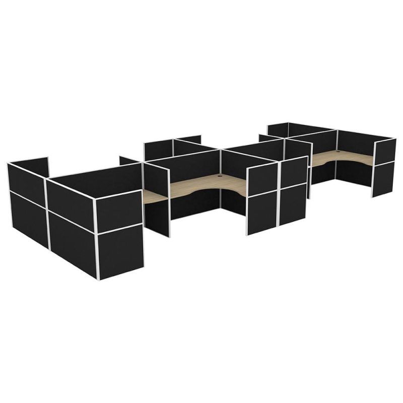 Display Panel Pod Citi H Pod Divided Panel Screen 4P Workstation | Empire Furniture