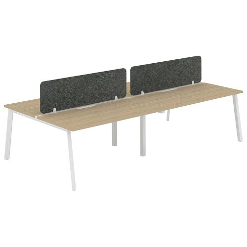 Citi A-Leg Back-to-Back 4P Workstation with Acoustic Panel