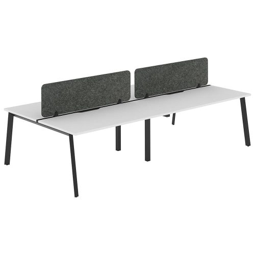 Citi A-Leg Back-to-Back 4P Workstation with Acoustic Panel