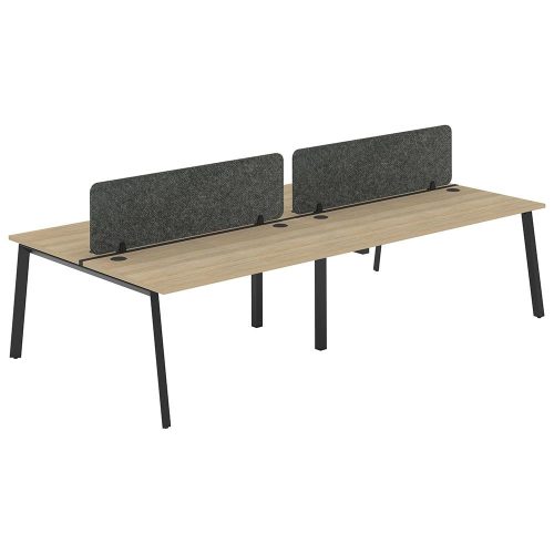 Citi A-Leg Back-to-Back 4P Workstation with Acoustic Panel