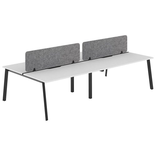 Citi A-Leg Back-to-Back 4P Workstation with Acoustic Panel