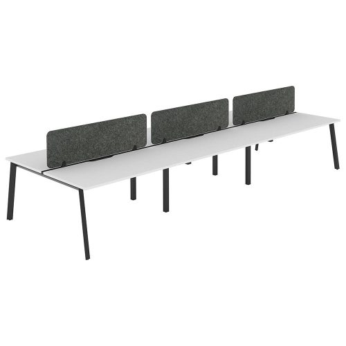 Citi A-Leg Back-to-Back 6P Workstation with Acoustic Panel