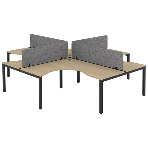 Citi 50/50 X Pod 4P Workstation with Acoustic Panel