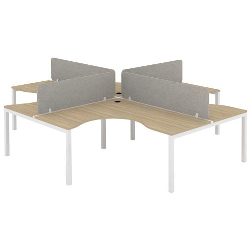 Citi 50/50 X Pod 4P Workstation with Acoustic Panel