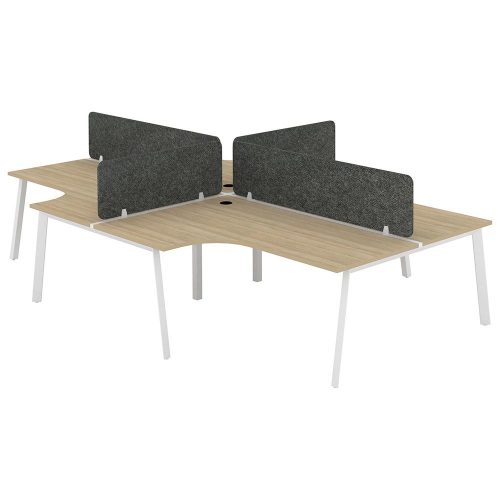 Citi A-Leg X Pod 4P Workstation with Acoustic Panel