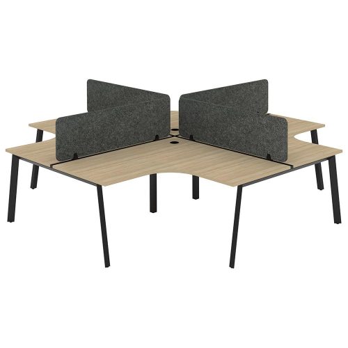 Citi A-Leg X Pod 4P Workstation with Acoustic Panel