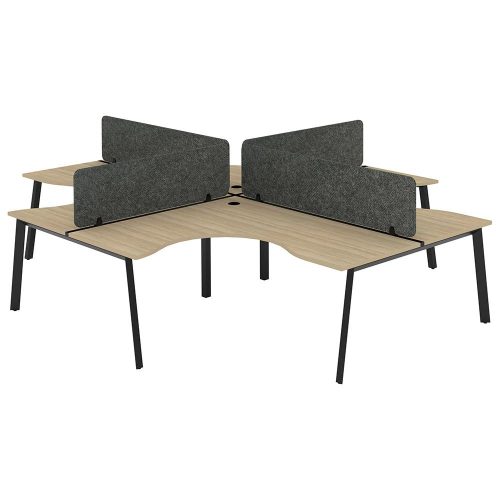 Citi A-Leg X Pod 4P Workstation with Acoustic Panel