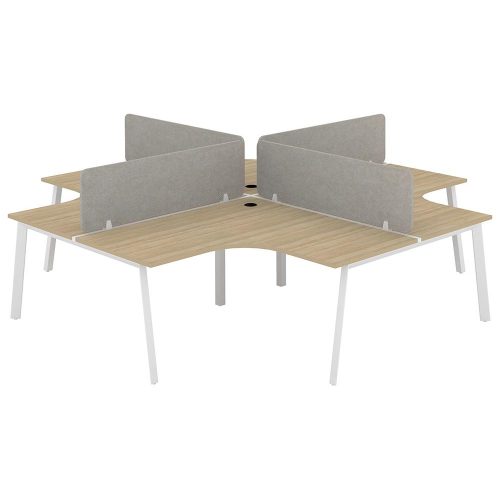 Citi A-Leg X Pod 4P Workstation with Acoustic Panel