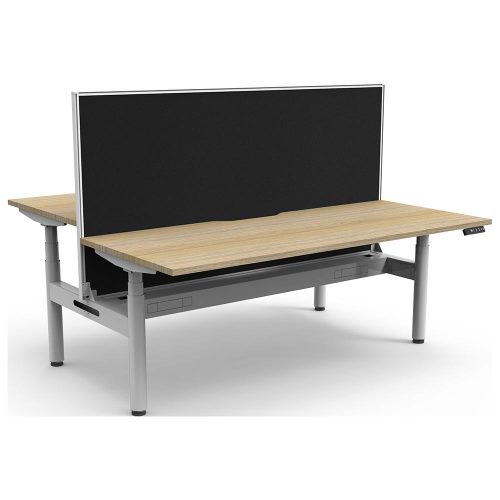 Lift Round Sit-Stand Back-to-Back Workstation with Screen