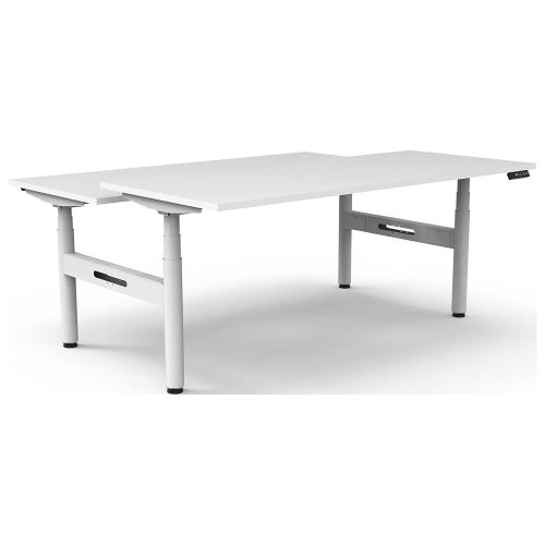 Lift Round Height Adjustable Back to Back Workstation