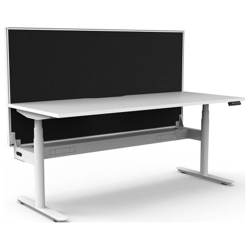 Lift Round Height Adjustable Desk with Screen