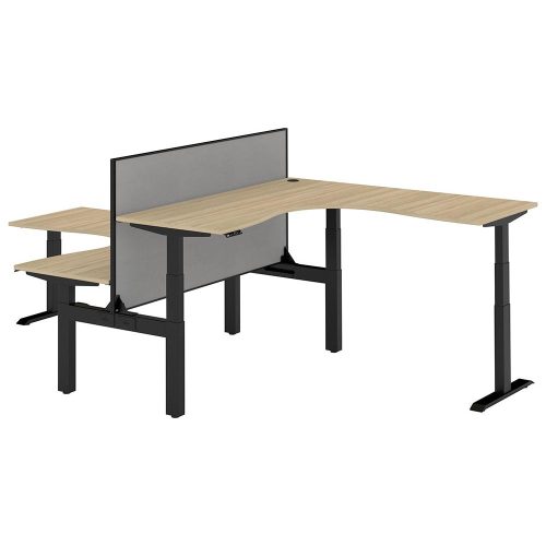 Altura Electric Height Adjustable T Pod 2P Workstation with Screen
