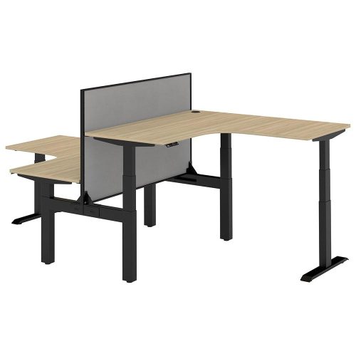 Altura Electric Height Adjustable T Pod 2P Workstation with Screen