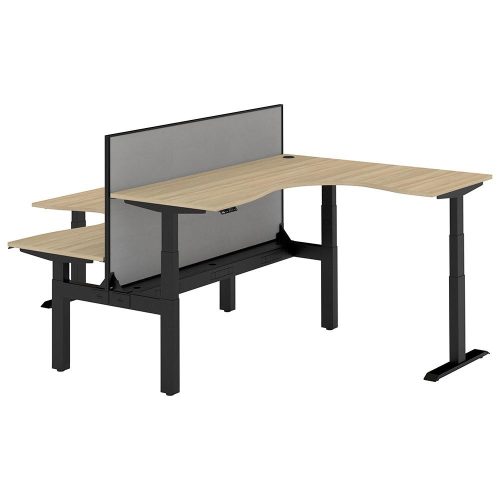 Altura Electric Height Adjustable T Pod 2P Workstation with Screen