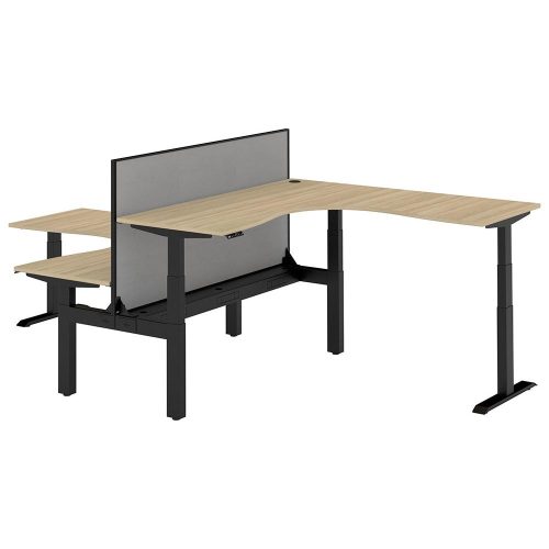 Altura Electric Height Adjustable T Pod 2P Workstation with Screen