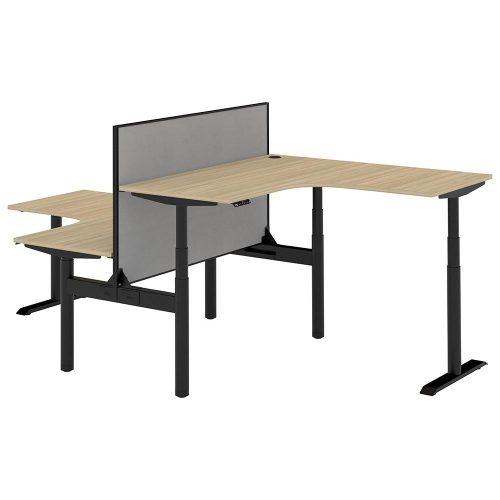 Altura Electric Height Adjustable T Pod 2P Workstation with Screen