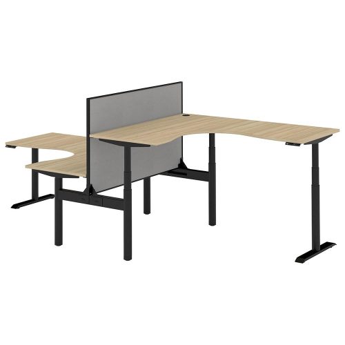 Altura Electric Height Adjustable T Pod 2P Workstation with Screen