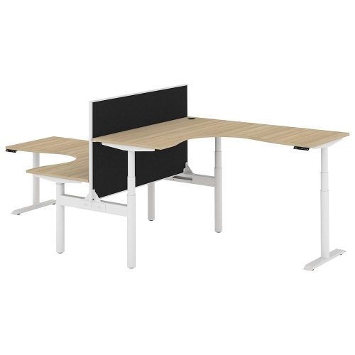 Altura Electric Height Adjustable T Pod 2P Workstation with Screen