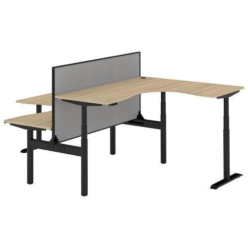 Altura Electric Height Adjustable T Pod 2P Workstation with Screen