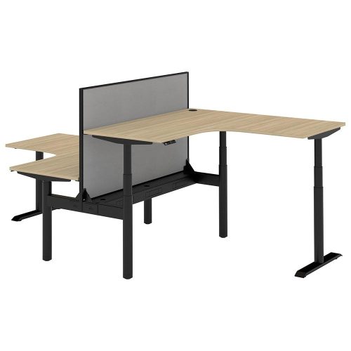 Altura Electric Height Adjustable T Pod 2P Workstation with Screen