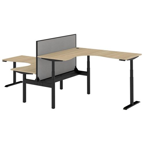 Altura Electric Height Adjustable T Pod 2P Workstation with Screen