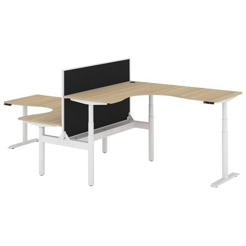 Altura Electric Height Adjustable T Pod 2P Workstation with Screen