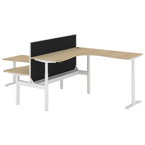 Altura Electric Height Adjustable T Pod 2P Workstation with Screen