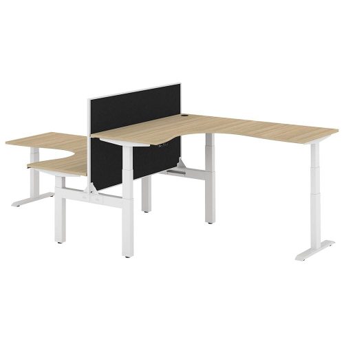 Altura Electric Height Adjustable T Pod 2P Workstation with Screen