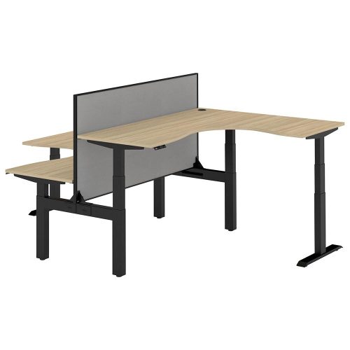 Altura Electric Height Adjustable T Pod 2P Workstation with Screen