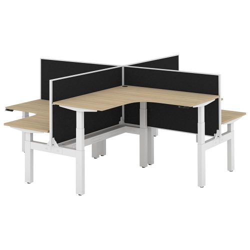 Altura Electric Height Adjustable X Pod 4P Workstation With Screen