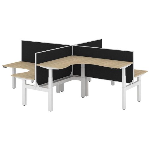 Altura Electric Height Adjustable X Pod 4P Workstation With Screen