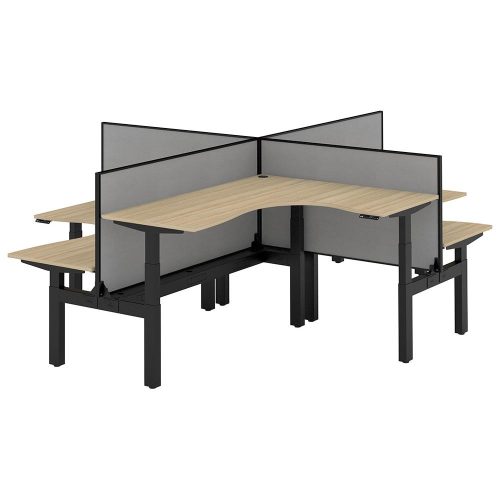 Altura Electric Height Adjustable X Pod 4P Workstation With Screen