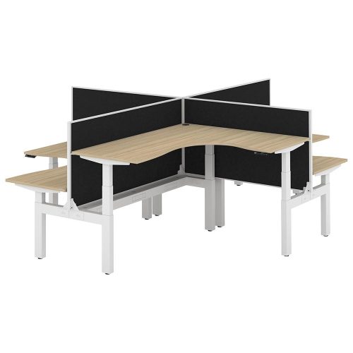 Altura Electric Height Adjustable X Pod 4P Workstation With Screen
