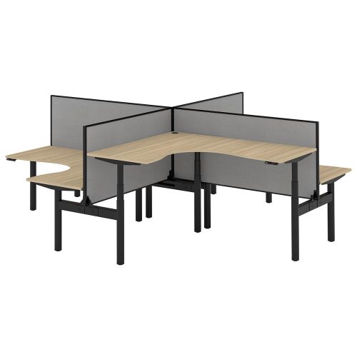 Altura Electric Height Adjustable X Pod 4P Workstation With Screen