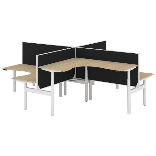 Altura Electric Height Adjustable X Pod 4P Workstation With Screen