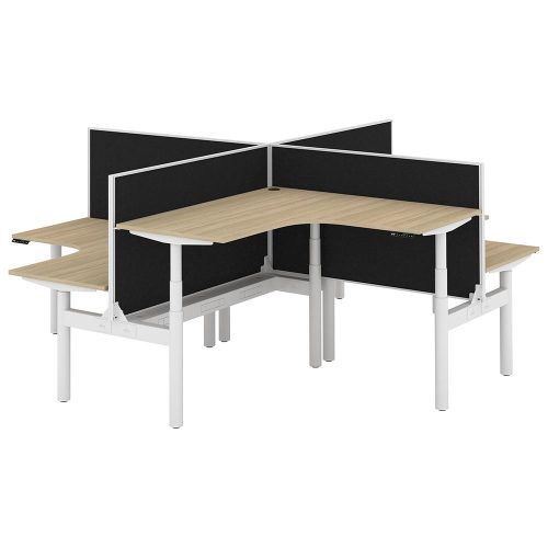 Altura Electric Height Adjustable X Pod 4P Workstation With Screen