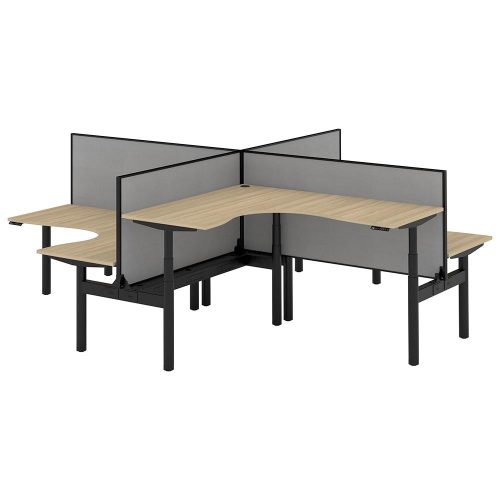 Altura Electric Height Adjustable X Pod 4P Workstation With Screen