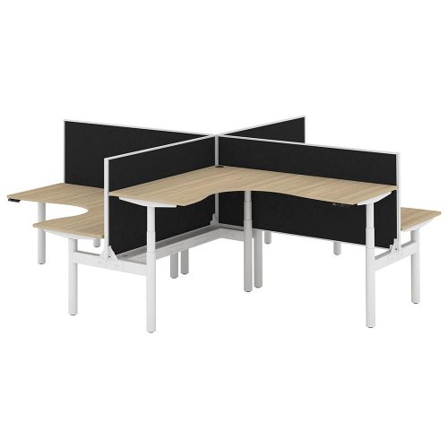 Altura Electric Height Adjustable X Pod 4P Workstation With Screen