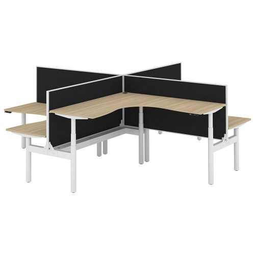 Altura Electric Height Adjustable X Pod 4P Workstation With Screen