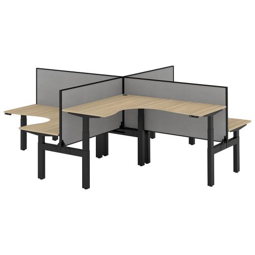 Altura Electric Height Adjustable X Pod 4P Workstation With Screen