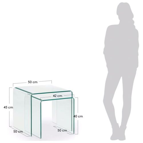 Bedarra Glass Nest of 2 x Side Tables