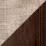 Beige Fabric with Dark Walnut Base