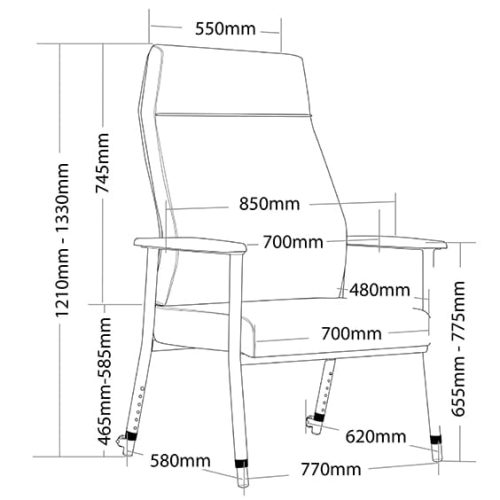 Vita Hospital and Aged Care Chair - High Back