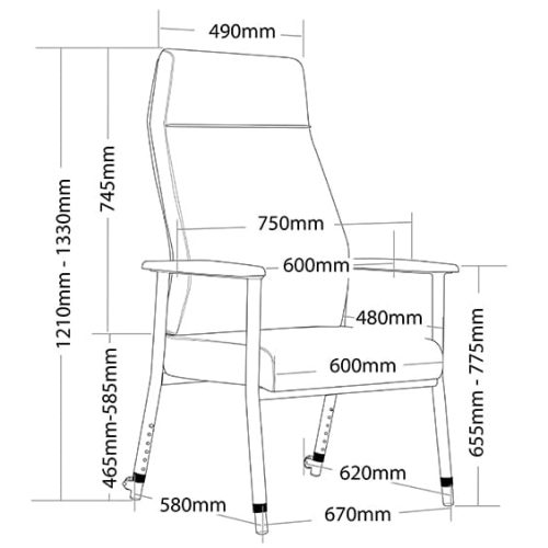 Vita Hospital and Aged Care Chair - High Back